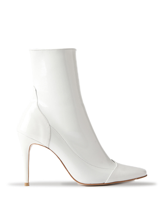 CAROLINE ANKLE BOOTS - WHITE PATENT
