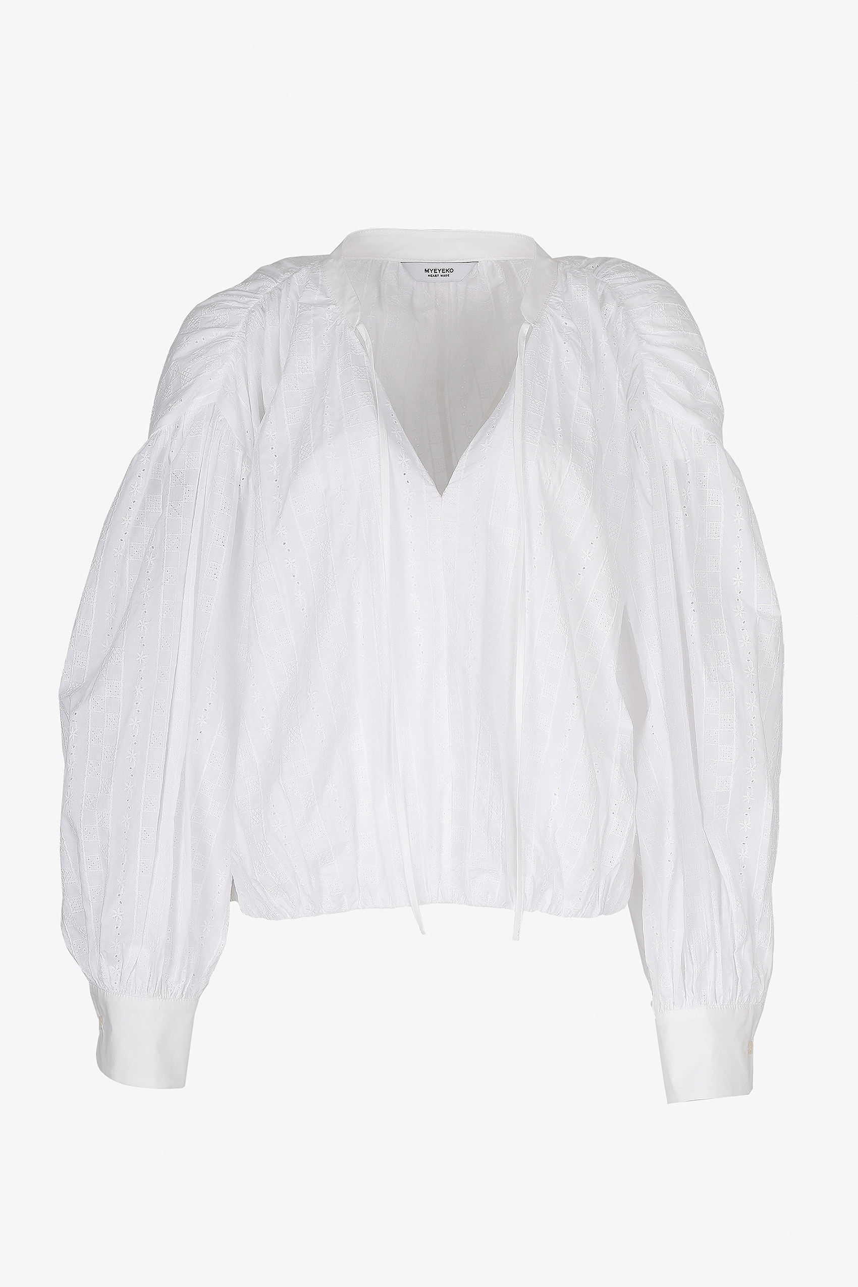HIGH QUALITY LINE - White Eyelet Blouse (Fabric by UNI TEXITLE, Made in JAPAN)