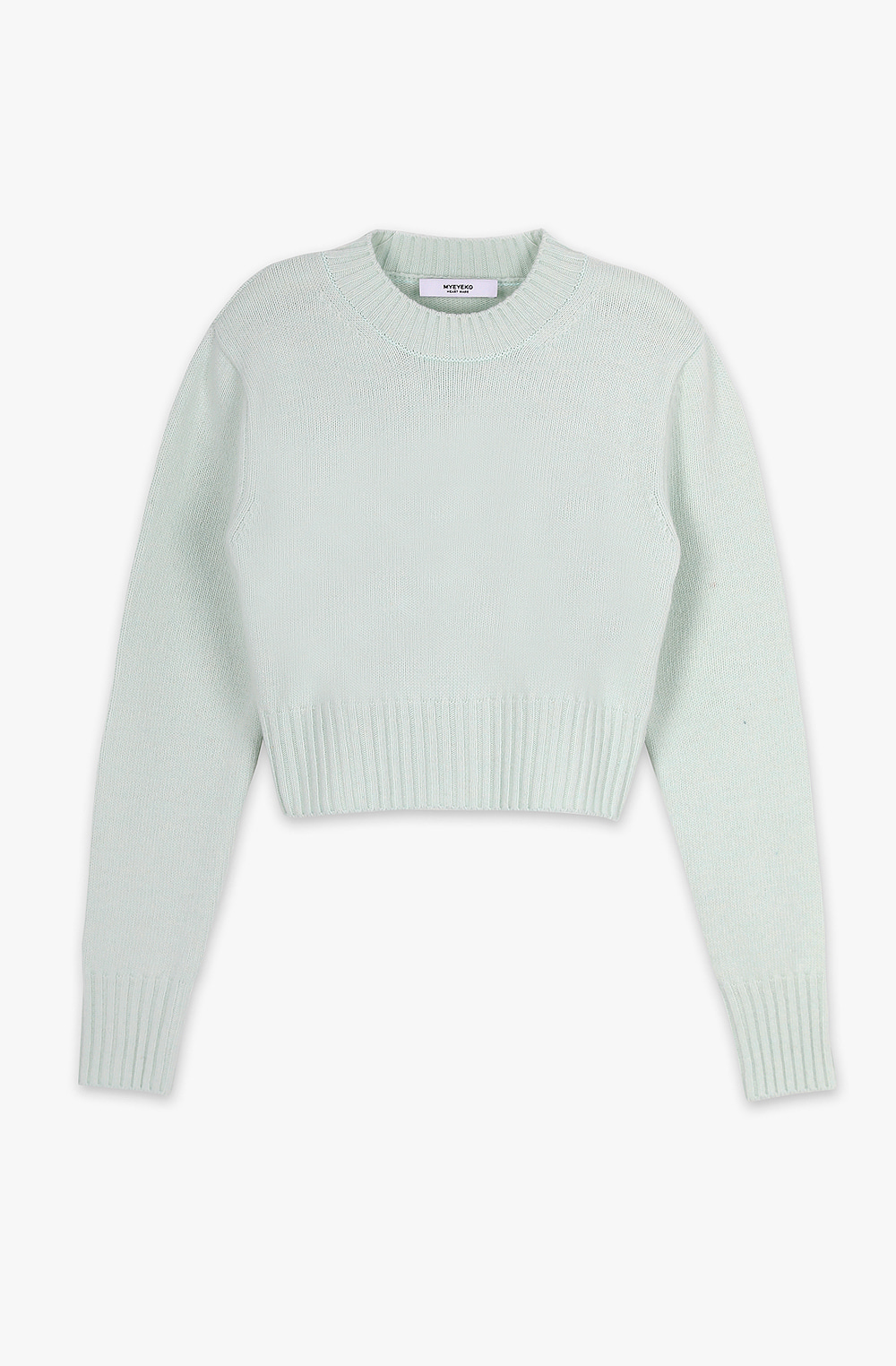 HIGH QUALITY LINE - ESSENTIAL / ROW Extra Fine Wool Round Neck KNIT (CREME MINT)