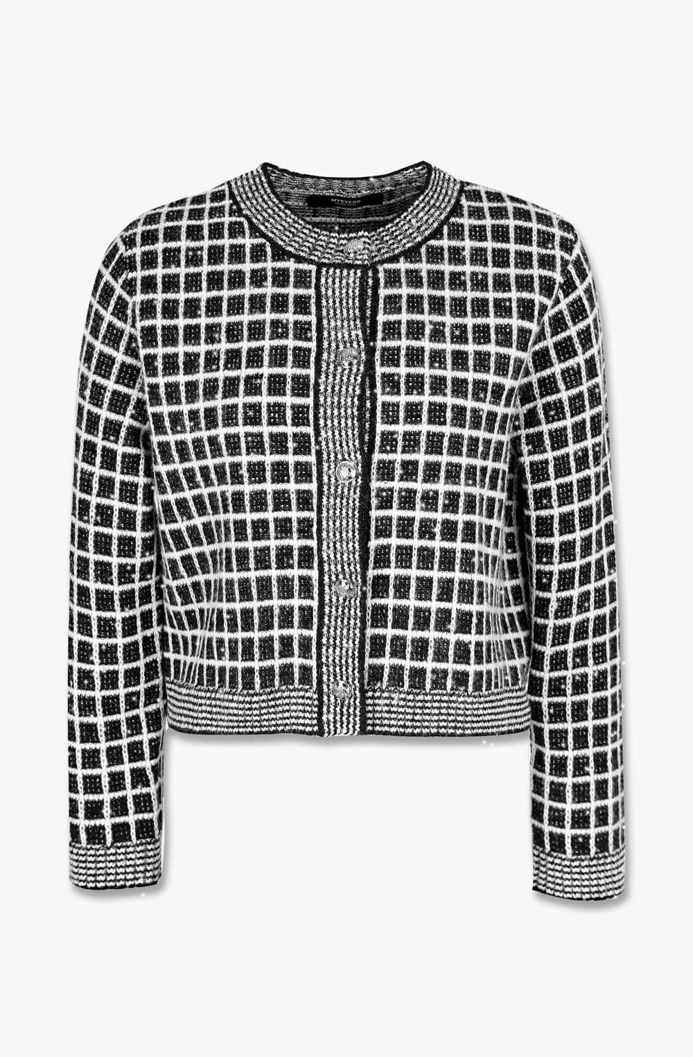 HIGH QUALITY LINE - BARRIE SEQUIN TWEED KNIT CARDIGAN (BLACK)