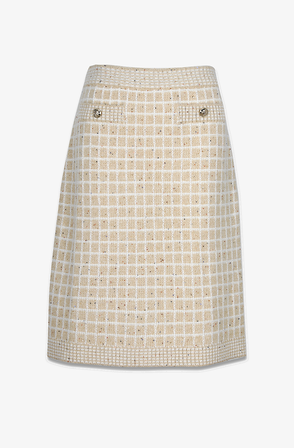 HIGH QUALITY LINE - BARRIE SEQUIN TWEED KNIT SKIRT (GOLD)