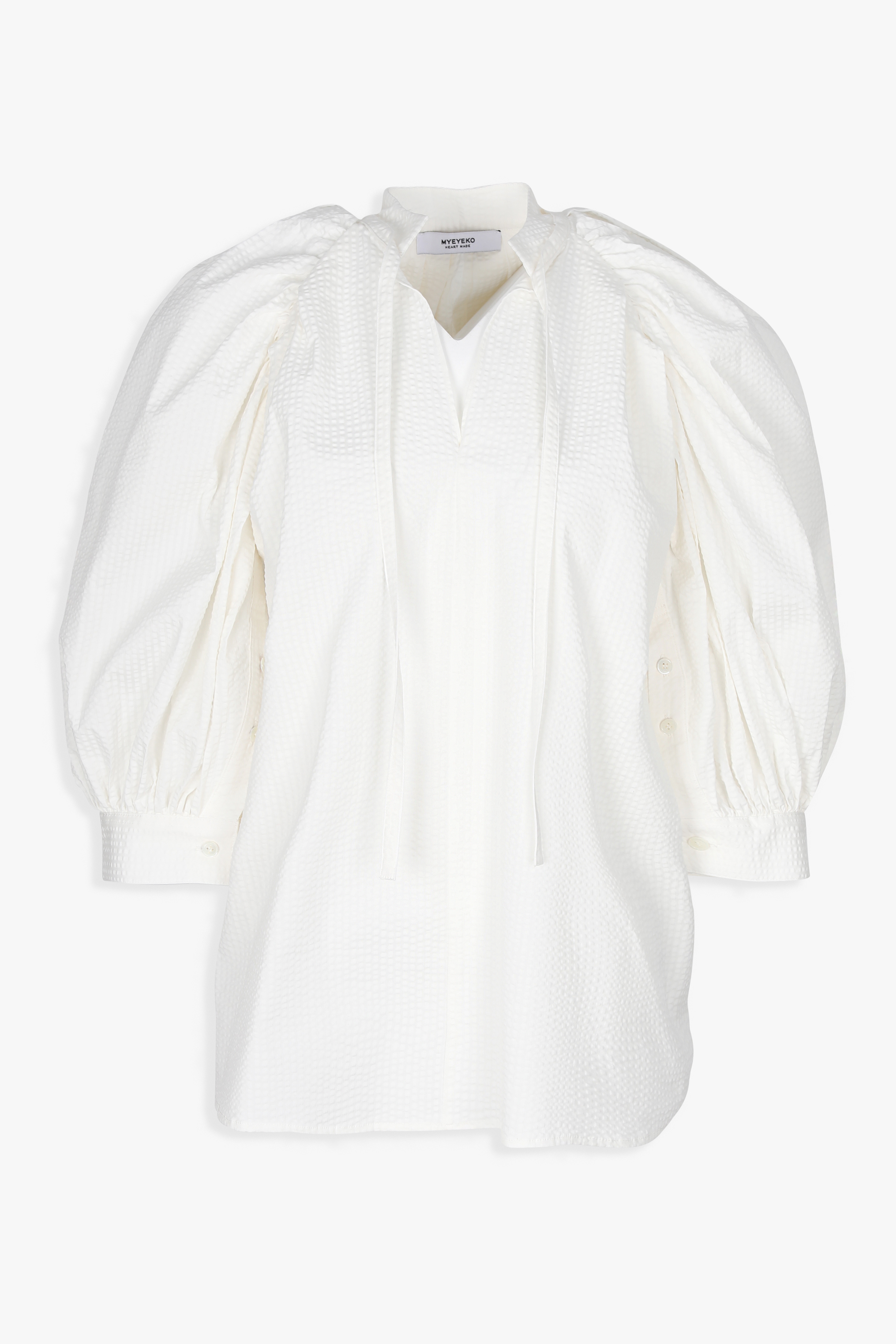 MYEYEKO 23 SUMMER COLLECTION / WRINKLE BALLOON SLEEVE BLOUSE (by Style M. Made in JAPAN)